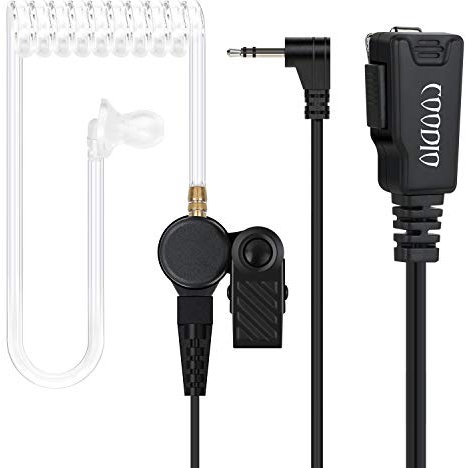 COODIO Radio Cuffia 1-Pin Microfono con Auricolare [Tubo Acustico] Headset la Sicurezza e Bodyguard per Motorola TLKR Ricetrasmittente PMR