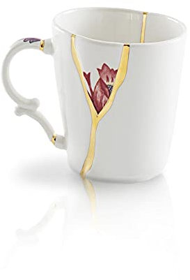Seletti Kintsugi Mug Tasse aus Porzellan und 24 Karat Gold mod.3