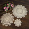Yizunnu Lot de 4 dessous de verre ronds vintage en coton au crochet Beige 15 cm