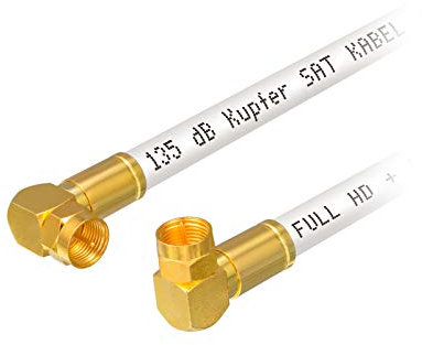 4m HB-DIGITAL HDTV reines Kupfer SAT Antennenkabel 5-Fach geschirmt max 135dB RG6 Koax 2X 90° Grad Winkel-Kompressionsstecker VERGOLDET Koaxial Kabel 1080p Full HD 3D UHD Ultra 4K F-Stecker weiß