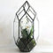 Ferrisland Grande terrario in vetro fatto a mano, 25,4 cm, vaso geometrico irregolare per piante da interni, per finestra, balcone, vaso per fiori succulenti, nero