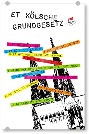 artboxONE Acrylglasbild 30x20 cm Städte/Köln KÖLSCHE GRUNDGESETZ Bild hinter Acrylglas - Bild kölsch kölsch