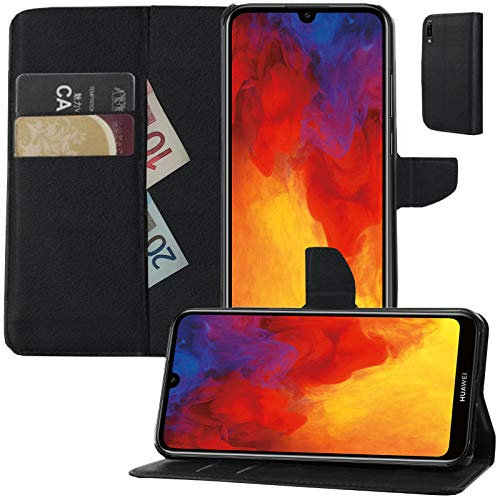MOELECTRONIX - Custodia a libro per Huawei Y6 2019 MRD-LX1, colore: nero