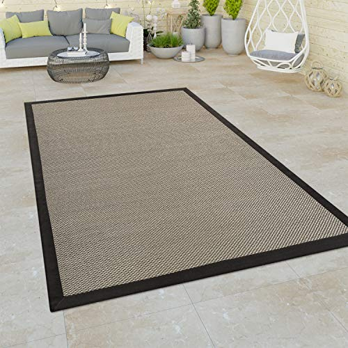 Paco Home In- & Outdoor Teppich Balkon Terassen, Sisal Optik, Grau Grün in versch. Farben, Grösse:120x170 cm, Farbe:Braun