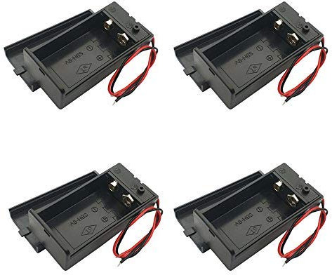 (Lot de 4) support de batterie 9v, support de batterie 9 volts avec interrupteur, boîtier de batterie 9v avec interrupteur
