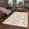 Pergamon Hochflor Langflor Shaggy Teppich Casablanca Rauten Wollweiss in 5 Größen