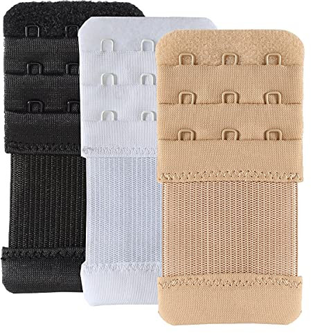 Magicmode BH Verlängerung BH-Verlängerer 3 Haken Bra Extenders Elastische Stretchy BH Extensions Strap, 3 Stück