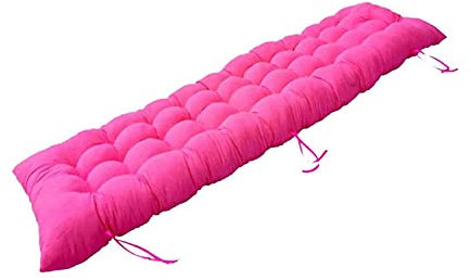 Garden Bench Cushion with Fixing Ties, 2-3 Seater Thick Chair Swing Pad, Comfortable Bench Seat Pad Cushion for Outdoor Indoor Furniture 48x120cm Pink