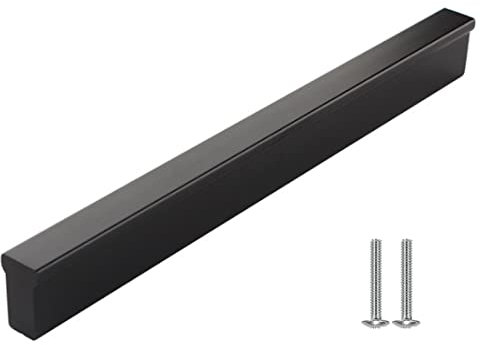 Drenky Möbelgriffe Schwarz,2 Stück Griffe für Küchenschränke Schrankgriffe Schwarz Griffe Möbel Aluminiumlegierung Küchengriffe 160mm Lochabstand mit Schraube für Küchenschränke,Schublade und Kommode
