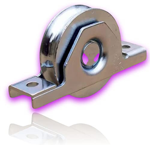 DECO FER FORGE- Roue Galet de Portail Coulissant Rainure Gorge Ronde en U- Roulette Portail Coulissant A Encastrer- Diamètre Roue Ø 50 mm Support 100 kg- Roulette Charge Lourde- Pour Porte Coulissante