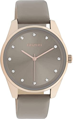 Oozoo Timepieces Damen Uhr - Armbanduhr Damen mit 18mm breites Lederarmband | Hochwertige Uhr für Frauen - Edle Analog Damenuhr in rund C11047