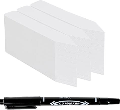 Etichette per piante da 10 cm, 300 pezzi, in plastica, per piantine, etichette da giardino, marcatori per vivai, etichette per semi, etichette per piante, paletti, con penna permanet, pennarelli per