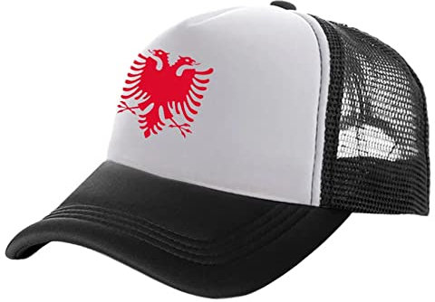 Baseballkappe Hiphop-Sonnenhut Albanien-Adler Trucker-Kappen Männer Albanien-Hut Baseballkappe Cooler Sommer Unisex Mesh-Netzkappen Snapback verstellbare Geburtstagsgeschenke