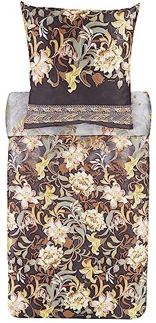 Bassetti Verona Bettwäsche + 1 Kissenhülle aus 100% Baumwollsatin in der Farbe Grau G1, Maße: 135x200 + 1 K 80x80 cm - 9325835