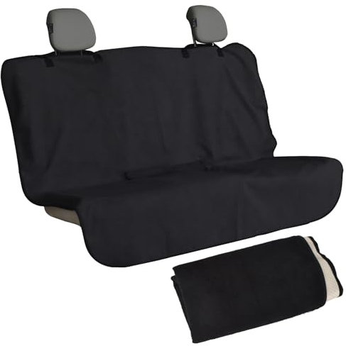 Naapesi Sitzschoner für Autositze, Autositzbezüge Universal Polyester, Schwarz Autositzbezüge Vordersitze Wasserdicht und Anti-Rutsch für Sport, Arbeit (140 x 150 cm - Rückbank)