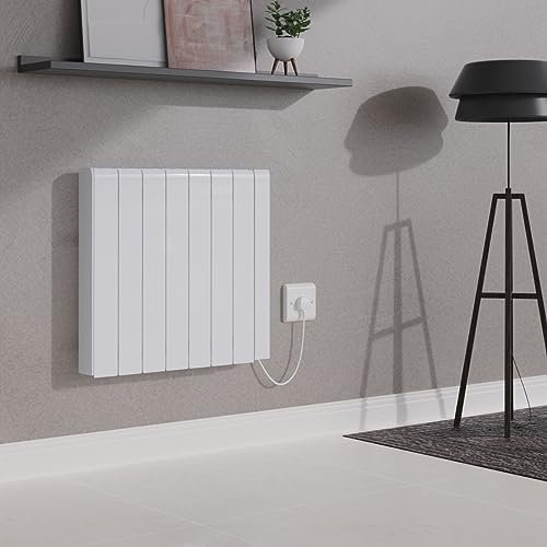 NRG 2000W Electric Ceramic Radiator with Wi-Fi Model, Portable Plug in Electric Heater, Free Standing or Wall Mountable White