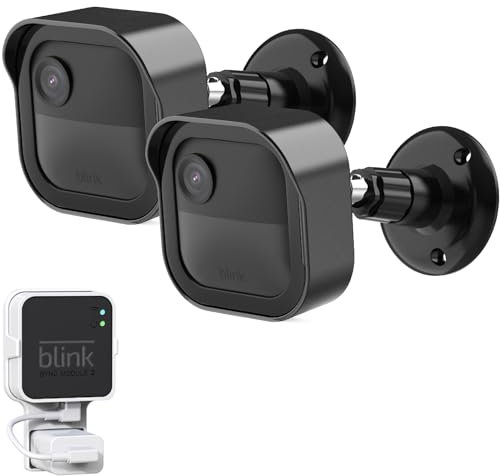 Pefecon Kamerahalterung der 4. Generation, wetterfestes Schutzgehäuse und um 360 Grad verstellbare Halterung mit Sync-Modul, 2 Halterungen für Blink-Outdoor-Sicherheitskamerasystem (schwarz)