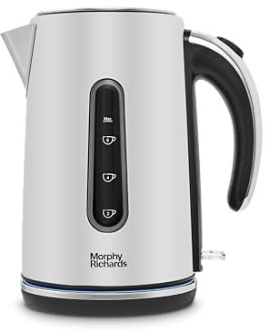 Morphy Richards 1.7L Motive Jug Kettle 3Kw Rapid Boil, Automatic Shut-off, Boil Dry Protection, 360 Degree Base, Blue Illumination On/Off Switch, Chalk,102802