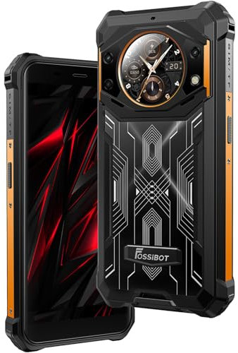FOSSiBOT 10600mAh Batería Smartphone Resistente F101 Pro, Helio P60 15GB 128GB, Funcional Pantalla Trasera, Cámara 24MP, Teléfono Móvil Antigolpes IP68, Android 13, 5.45'' HD +, Dual SIM, GPS Naranja