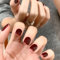 Ceboic Short Press on Nails Square French Wine Red False Nails Pure Colour Fake Nails Acrylic Nails Tip Glossy Full Cover Glue on Nails Artificial Natural Stick on Nails for Women and Girls 24Pcs