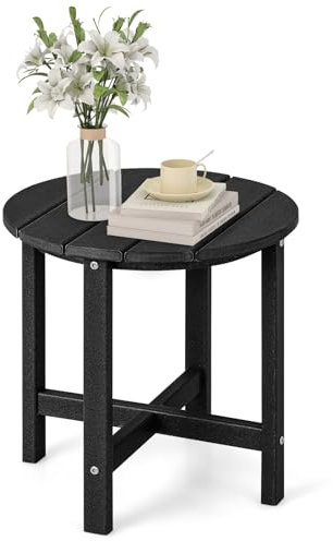 GIANTEX Balkontisch Gartentisch Klein, Garten Beistelltisch Wetterfest, Balkon Beistelltisch aus UV-beständigem HDPE, Patio Tisch bis 100 kg tragbar, Kleiner Tisch Outdoor 46x46x46 cm