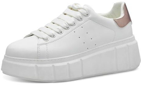 Tamaris Femme Damen 1-23743-41 Basket, Blanc/Or rosé, 36 EU