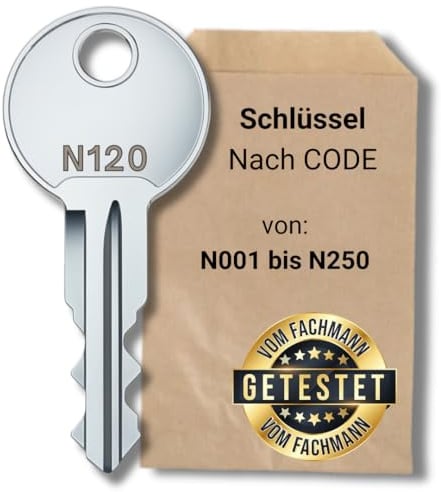bayesen Ersatzschlüssel Nachschlüssel mit Code N186 - Kompatibel mit Thule Trägersysteme - für Dachboxen, Fahrradträger, Skiträger, Kupplungsträger, Wassersport- & Wintersportträger [Code N186]