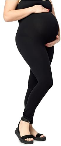 Merry Style Große Größen Lange Umstandsleggings aus Baumwolle Plus Size Leggings mit Weich Hoher Bund MS10-463 (Schwarz, 7XL)