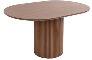 sweeek - Table Basse oblongue Effet Bois sculpté 90cm. Couleur Noyer