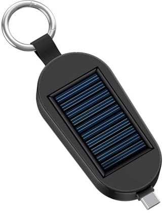 Solar po-wer Bank Keychain | 3000mAh Small Portable Charger Keychain Battery Pack Compatible With Phones For Travel Outdoor Camping