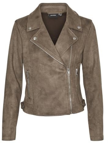 VERO MODA Vmjose Short Faux Suede Jacket Noos, Chocolat, L Femmes