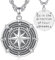 INFUSEU Collana con Bussola, Argento Sterling 925 Ciondolo Amuleto Nordico Collana con Mitologia Regalo Gioielli Laurea per Uomo Donna