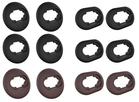 Bamyli 6 Pairs Silicone Earbuds Compatible with Samsung Galaxy Buds Live, Portable Non-slip Silicone Earbud Covers, Bluetooth Headphones Full Cover Eartips (Black+Brown)
