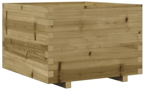 vidaXL Pflanzkübel, Blumenkübel mit Holzrahmen, Blumenkasten für Terrasse Garten, Pflanzkasten Hochbeet Pflanzgefäß, Kiefernholz Imprägniert