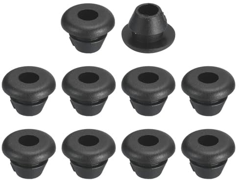 QUARKZMAN 70 Stück Kabeldurchführung Gummitülle rund, 4mm ID 6mm Bohrloch Doppelseitige Firewall Karosseriestopfen Blindstopfen Gummi, Schwarz