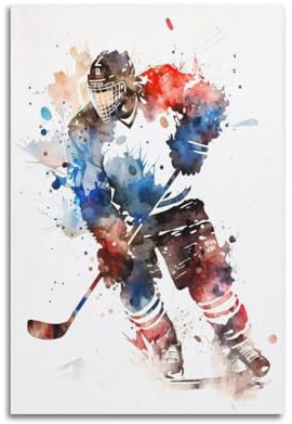 OLKYSWBFFD Sport-Eishockey-Poster, dekoratives Gemälde, Leinwand, Wandposter und Kunstdruck, modernes Familienschlafzimmer-Dekor-Poster, 20 x 30 cm
