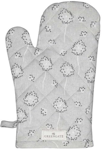 GreenGate Ofenhandschuh LARYN Grau mit Pusteblumen Baumwolle