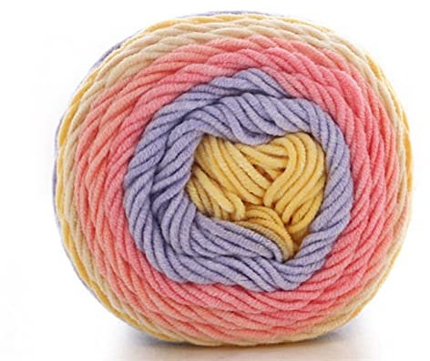 Namzi 100g Segment Dyed Yarn,5 Strand Wool DIY Handmade Yarn Knitted for Sweater Hat Scarf Sofa Cushion （01）