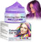Tinte de pelo temporal, púrpura instantánea de barro crema para el cabello, púrpura de color temporal lavable, cera de color de pelo cera de pelo violeta para la fiesta de cosplay de Halloween 1