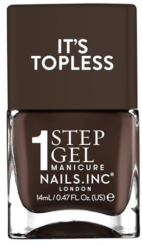 Nails Inc It's Topless Gel-Like Nail Polish, 4-in-1 Base Coat, Treatment, Colour & Top Coat, Long Lasting, Strong, Chip Free Nails, Glossy Salon Quality Manicure, Air Dry Nail Polish, Kourtney, 14 ML