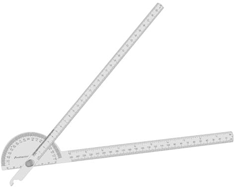Nortools Winkelmesser – Edelstahl-Winkelmesser 0-180° mit rundem, verstellbarem Kopf | Präzisionswerkzeug für Schreiner, Mechaniker & Handwerker (30 cm / 11,8 Zoll)