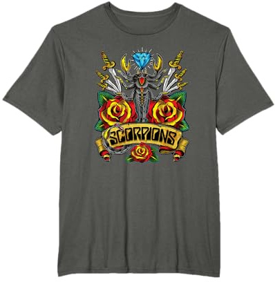 Offizielles Scorpions Band Hard Rock Traditional Tattoo Logo T-Shirt