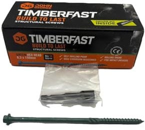 Timberfast Screws 50 per Box (TIMBERFAST GREEN (BOX 50) 200mm)
