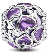 PANDORA Moments Offen gearbeitete Herzen Mum-Charm aus Sterling Silber, Kompatibel Moments Armbändern, 793772C01
