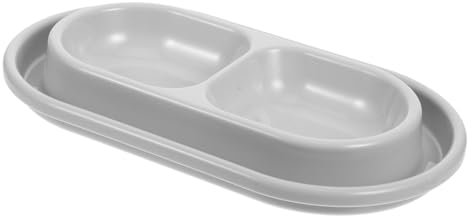 JOINPAYA Gamelle Anti-Fourmis Double pour Chat Et Petit Chien Fontaine à Eau pour Animaux en Plastique Gris Petite Taille Usage Maison Animaux