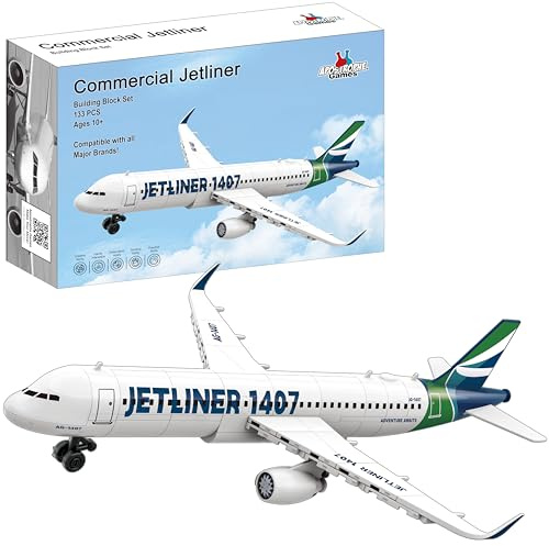 Kommersiell Jetliner Byggsten Set - 133 St - Flygvapnets Leksaksplan | Perfekt för flygentusiaster, samlare och byggare som älskar detaljerade flygplansmodellsatser