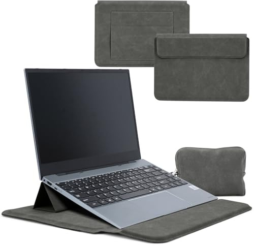 HaruYo 12-13-14-15-15.6-16 Pollici Custodia per laptop con Polsiere | laptop con Supporto Integrato , PU Pelle Portatile Sleeve per MacBook Air/Pro/Surface Dell Lenovo HP ASUS Acer 15-16 Pollici