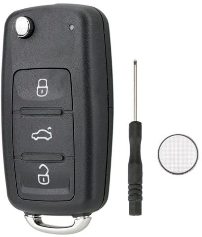 For VW Golf Polo Caddy Jetta T5 Tiguan Scirocco Seat Ibiza Key Fob Cover | 3 Buttons Flip Volkswagen MK6 Passat Bettle Transporter T4 T6 Sharan SKoda Octavia Seat Leon