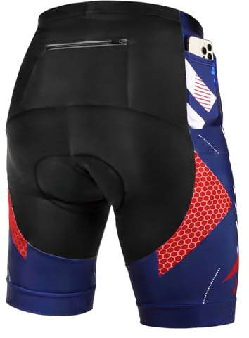 BSBUY Culotte Ciclismo Hombre, Ciclismo Pantalones Cortos Compresión con 5D Gel Acolchado, MTB, Culote Ciclista Hombre, Antideslizantes, Transpirables, M