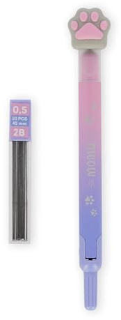 LEGAMI - Compas avec mine automatique, thème Kitty | 10 mines 0,5 mm avec 2B inclus, diamètre max 30 cm, compact, structure métallique résistante, 1.6 x 13 x 1.7 cm